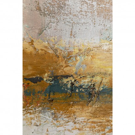 Peinture Frame Dust 120x120cm dorée Kare Design