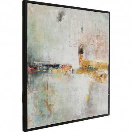 Peinture Frame Dust 120x120cm dorée Kare Design