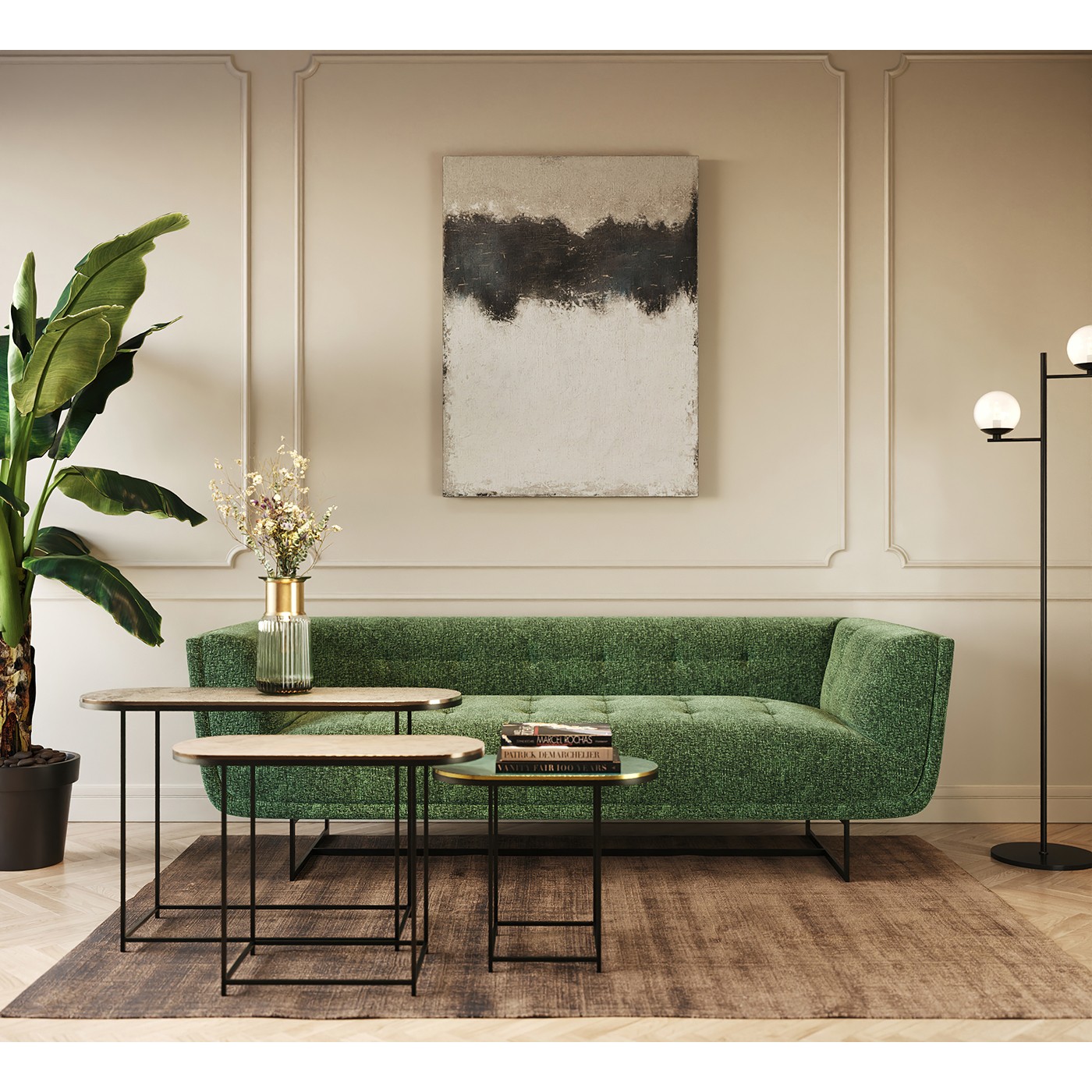 Lampadaire Two Balls 160cm noir Kare Design