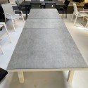 Table de jardin à rallonges Conte blanche 160x90cm Gescova
