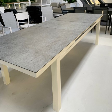 Table de jardin à rallonge Conte blanche 210x90cm Gescova