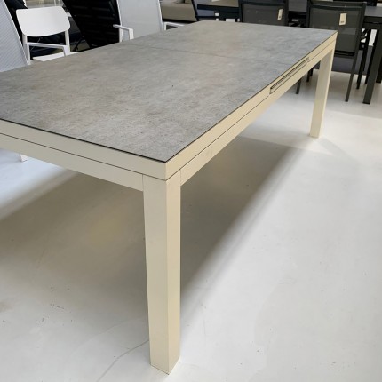 Table de jardin à rallonges Conte blanche 160x90cm Gescova