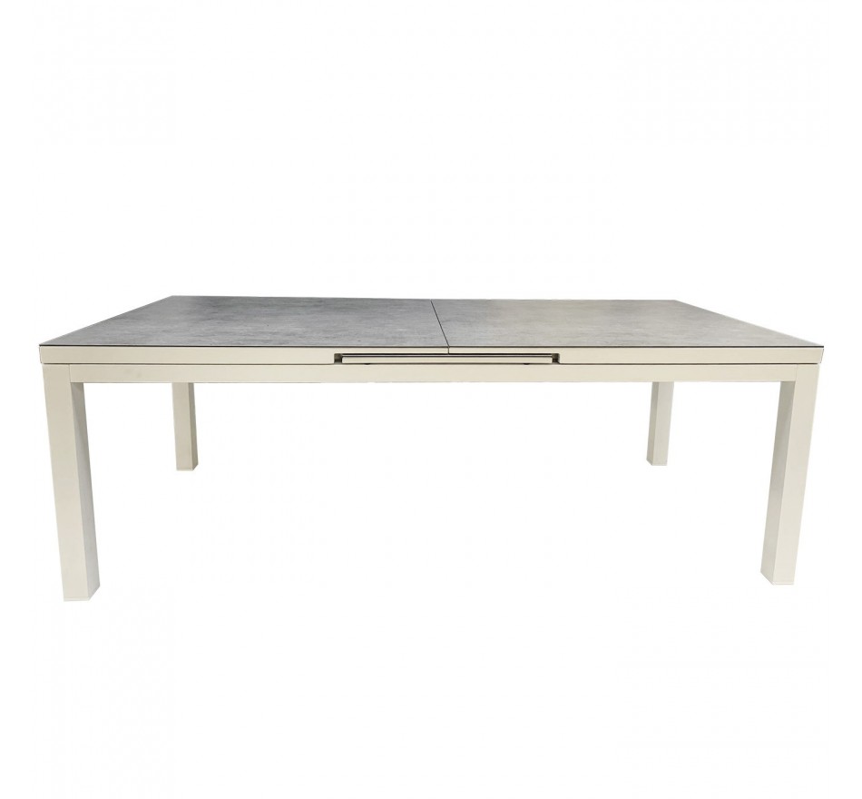 Table de jardin à rallonges Conte blanche 160x90cm Gescova