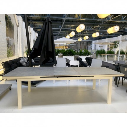 Table de jardin à rallonges Conte blanche 160x90cm Gescova