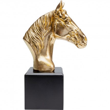 Déco tête cheval doré sur socle Kare Design