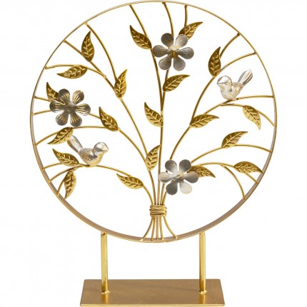 Déco oiseaux chantant dorés 38cm Kare Design