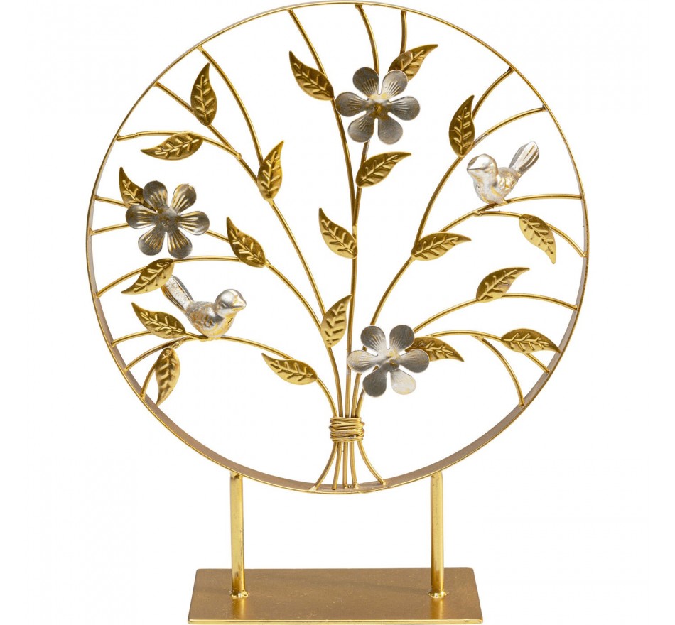 Déco oiseaux chantant dorés 38cm Kare Design