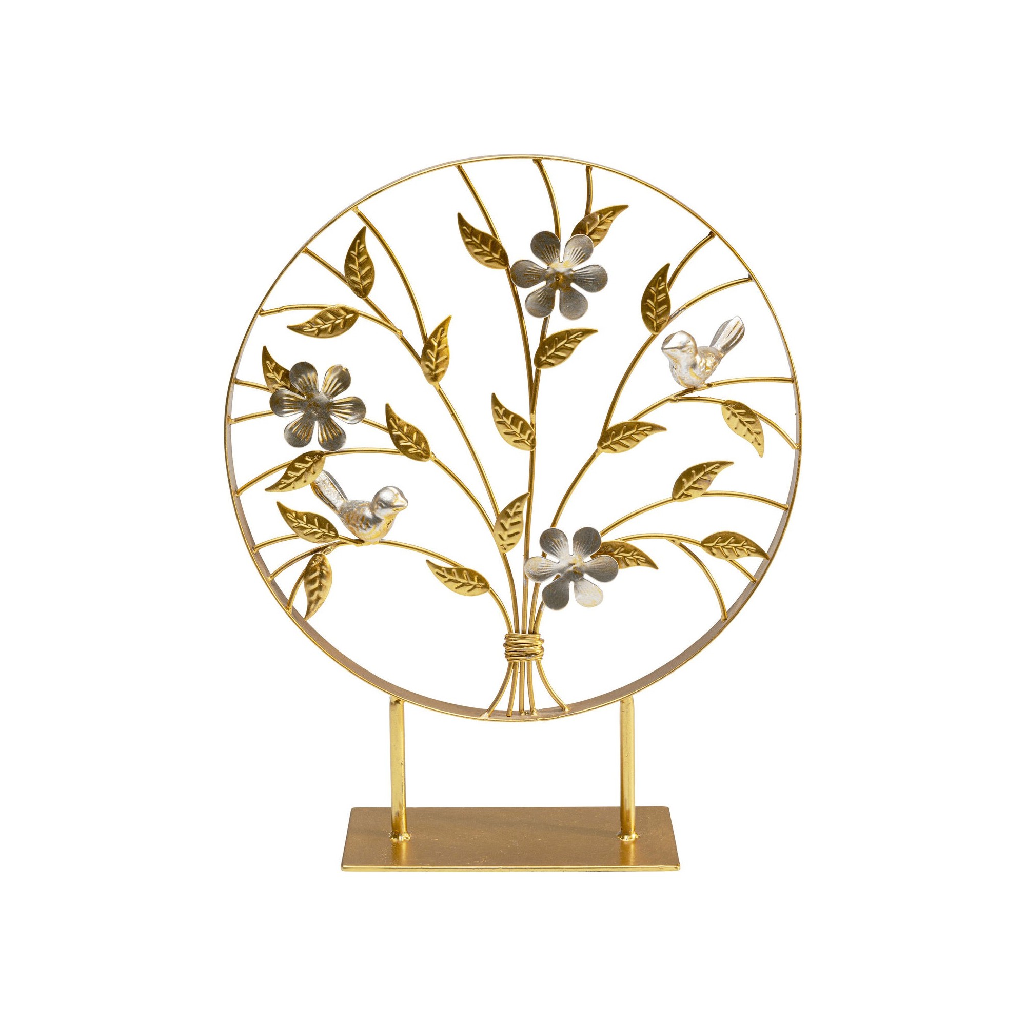 Déco oiseaux chantant dorés 38cm Kare Design