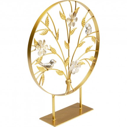 Déco oiseaux chantant dorés 38cm Kare Design