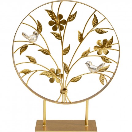 Déco oiseaux chantant dorés 38cm Kare Design
