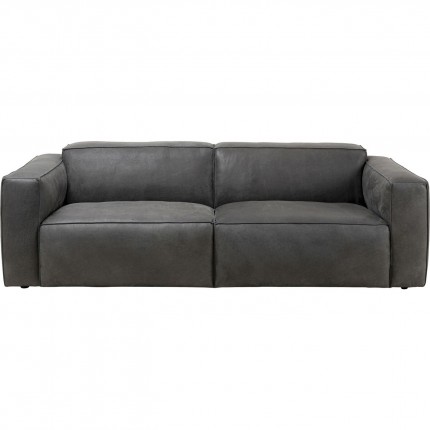 Canapé Henry 3 places cuir gris Kare Design