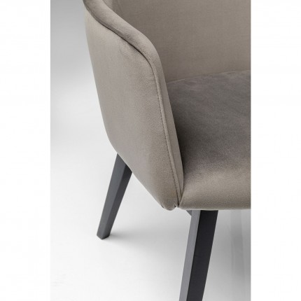 Chaise avec accoudoirs Modino velours gris Kare Design