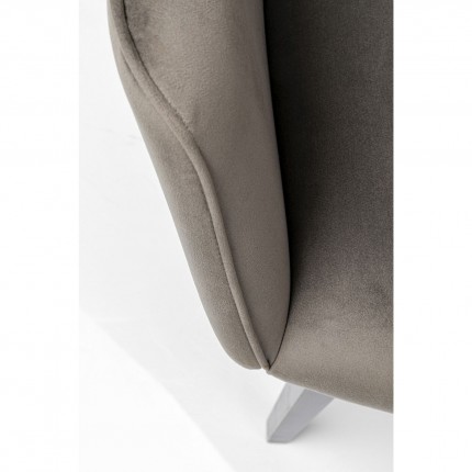 Chaise avec accoudoirs Modino velours gris Kare Design