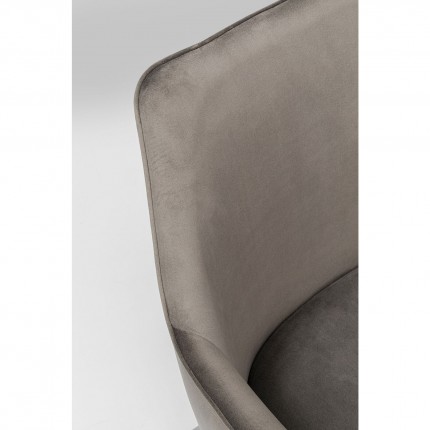 Chaise avec accoudoirs Modino velours gris Kare Design