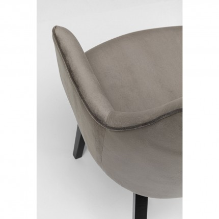 Chaise avec accoudoirs Modino velours gris Kare Design