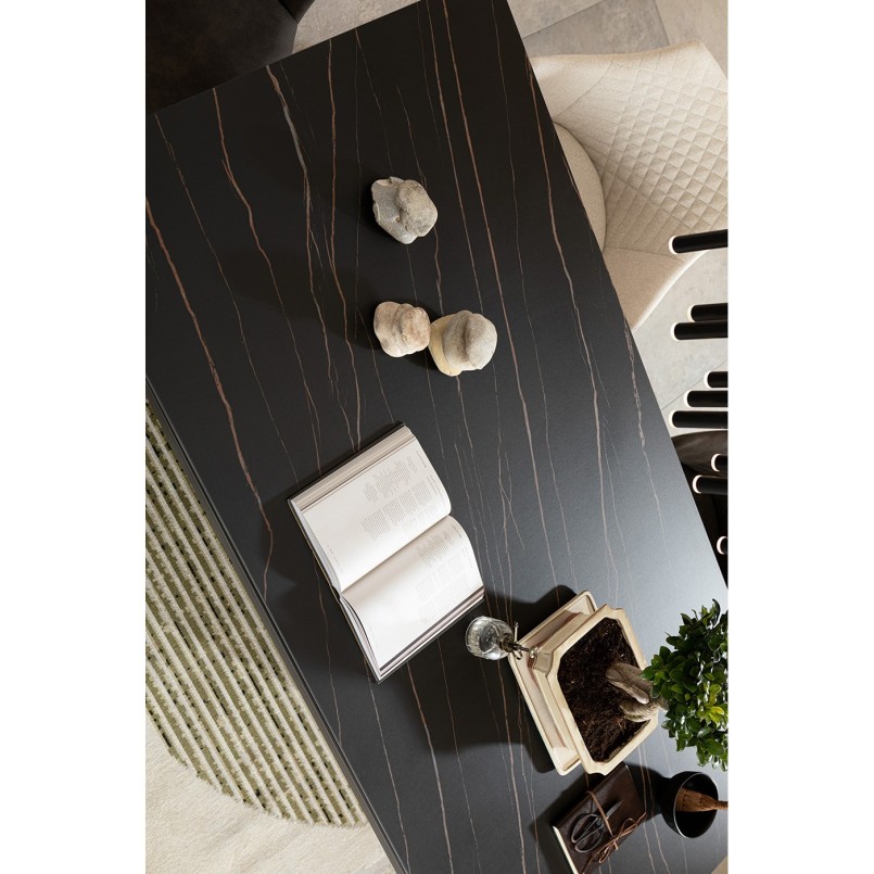 Table Gloria 200x100cm marbre noir Kare Design