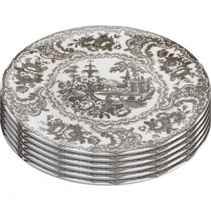Assiettes Sakura grises 27cm set de 6 Kare Design