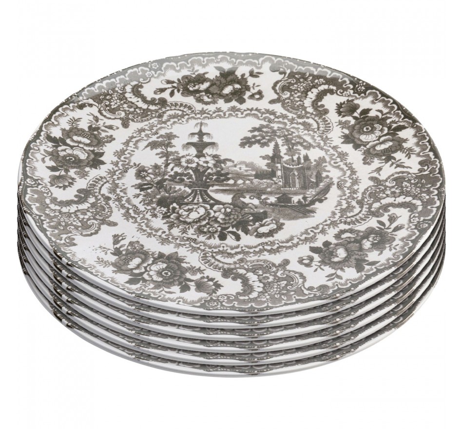 Assiettes Sakura grises 27cm set de 4 Kare Design