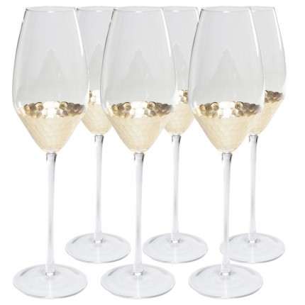 Flûtes à champagne Gobi set de 6 Kare Design