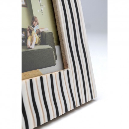 Cadre photo rayures noir et blanc 17x17cm Kare Design