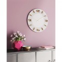 Horloge murale Leonardo blanche et dorée Kare Design
