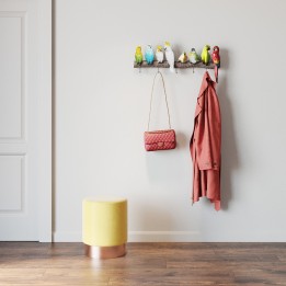 Portemanteau mural Oiseaux exotiques 39cm Kare Design