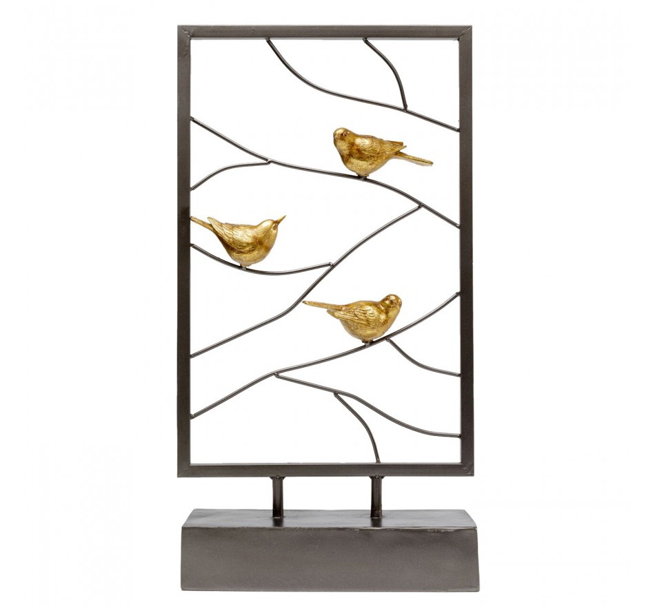 Déco trio oiseaux dorés perchés Kare Design