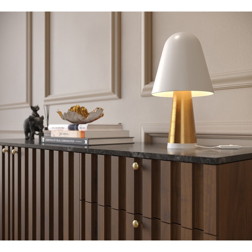 Coupe décorative Flower Bloom crème-doré Ø25