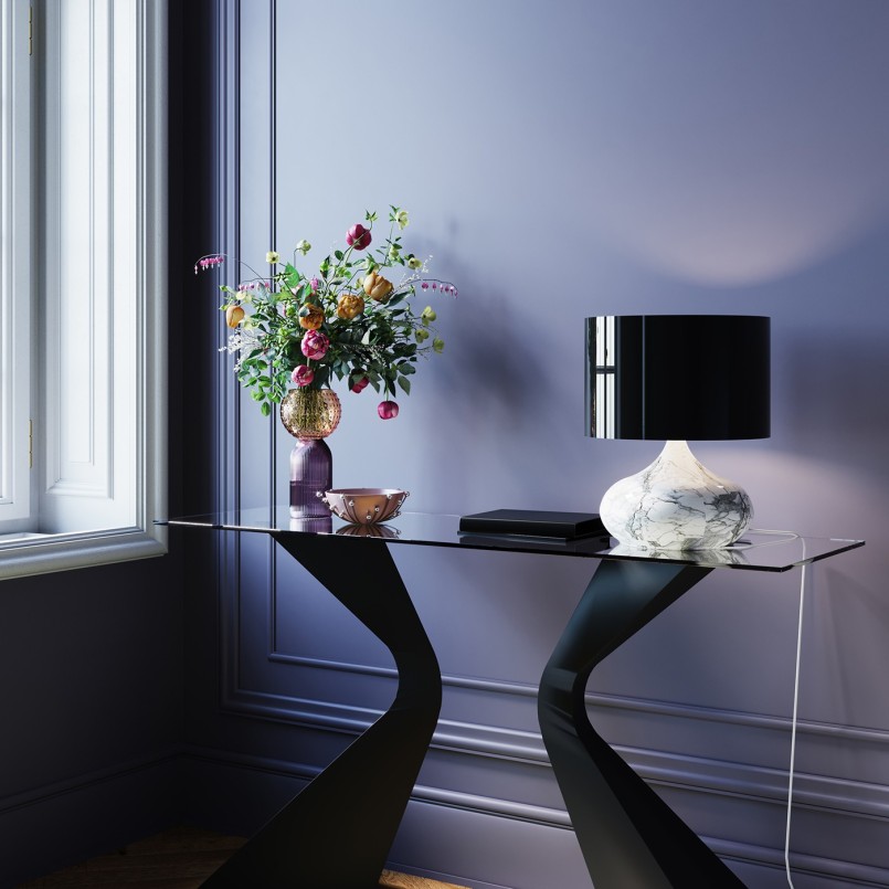Console Gloria noire 140x45cm Kare Design
