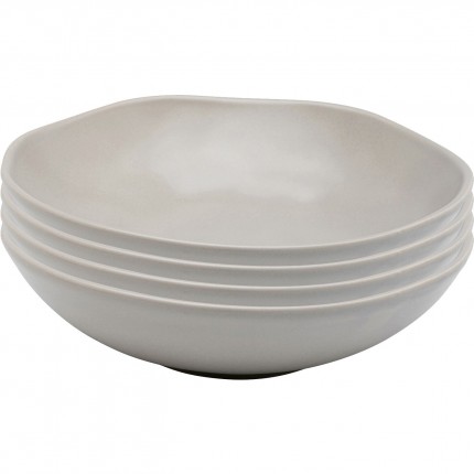 Assiettes creuses Organic grises 20cm set de 4 Kare Design