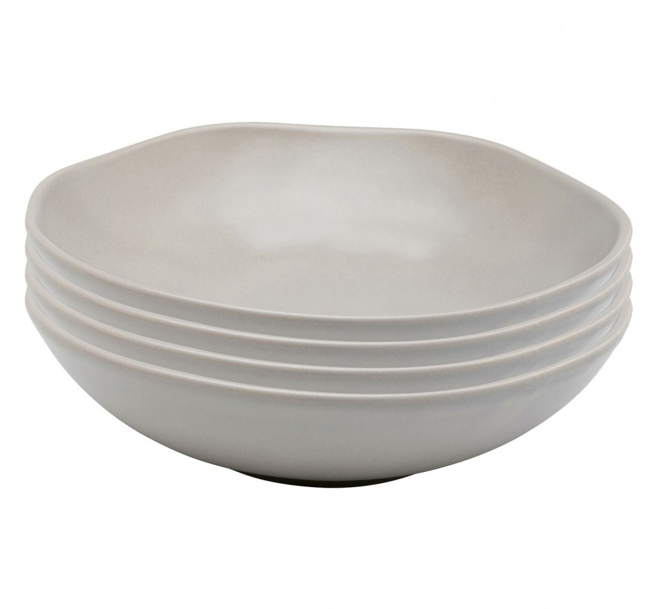 Assiettes creuses Organic grises 20cm set de 4 Kare Design