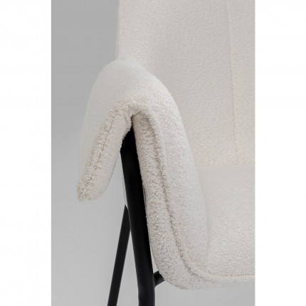 Chaise avec accoudoirs Bess Boucle crème Kare Design