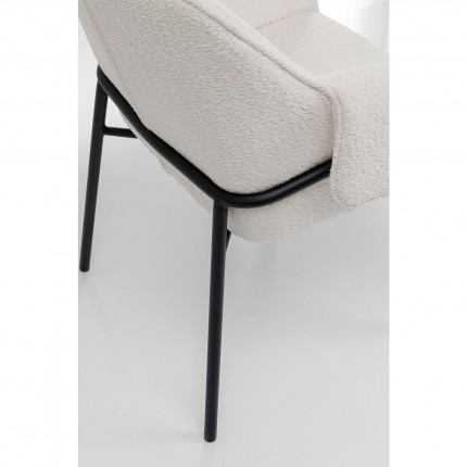 Chaise avec accoudoirs Bess Boucle crème Kare Design