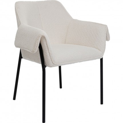 Chaise avec accoudoirs Bess Boucle crème Kare Design