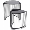 Tables d\'appoint triangle Wire noires set de 2 Kare Design