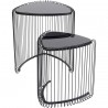 Tables d'appoint triangle Wire noires set de 2 Kare Design