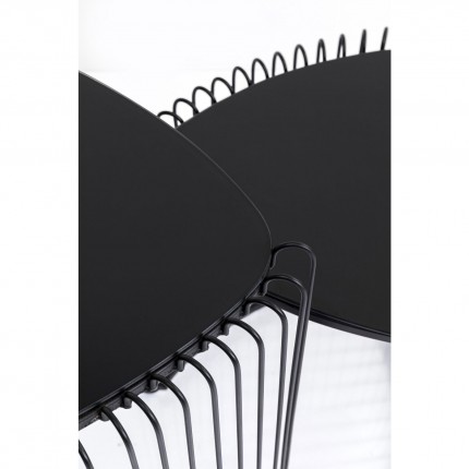 Tables d'appoint triangle Wire noires set de 2 Kare Design