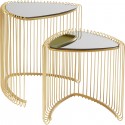 Tables d\'appoint triangle Wire laiton set de 2 Kare Design