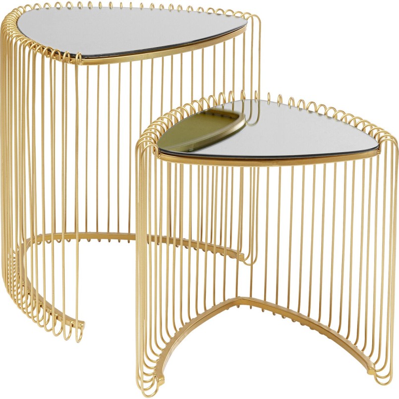 Table d appoint Wire Triangle doré (2/Set)