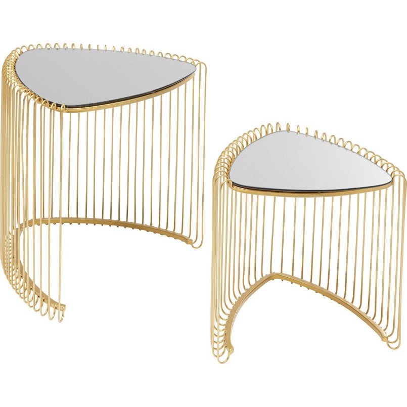 Table d appoint Wire Triangle doré (2/Set)