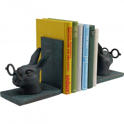 Serre-livres lapins lunettes set de 2 Kare Design