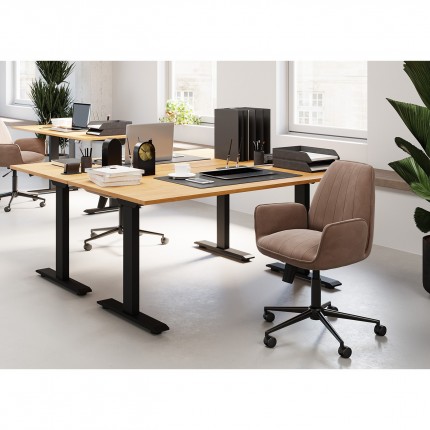 Chaise de bureau pivotante Marisa velours gris Kare Design