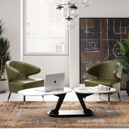 Table basse Franklin 150x58cm effet marbre blanc Kare Design