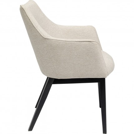 Chaise avec accoudoirs Modino crème Kare Design