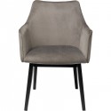 Chaise avec accoudoirs Modino velours gris Kare Design