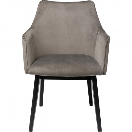 Chaise avec accoudoirs Modino velours gris Kare Design