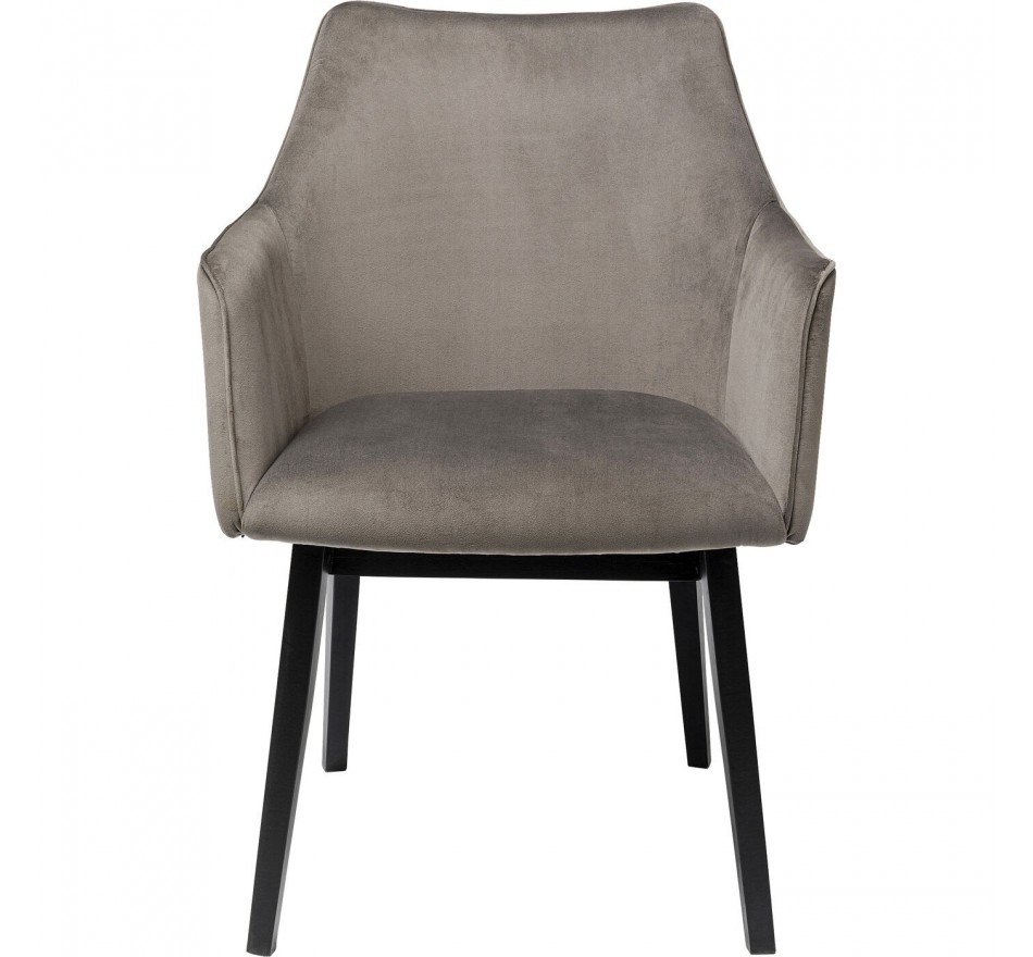 Chaise avec accoudoirs Modino velours gris Kare Design
