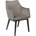 Chaise avec accoudoirs Modino velours gris Kare Design