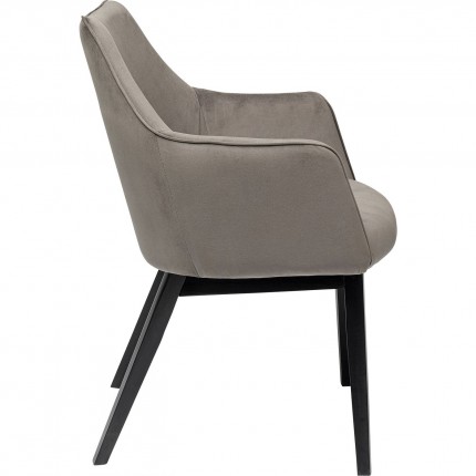 Chaise avec accoudoirs Modino velours gris Kare Design