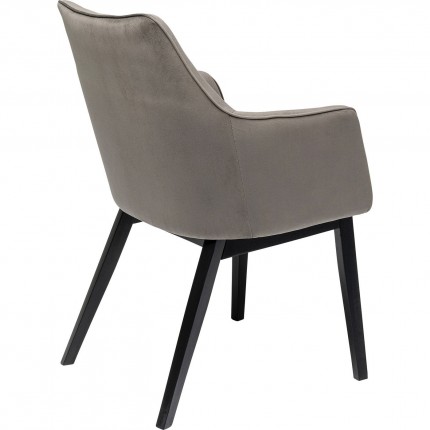 Chaise avec accoudoirs Modino velours gris Kare Design